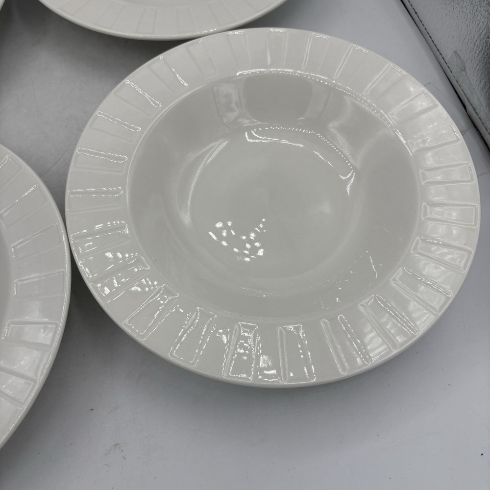 Oneida Symphony Bowls Wide Rimmed Soup Salad White 9"‎ Stoneware Lot Set of 4 - Picture 6 of 13